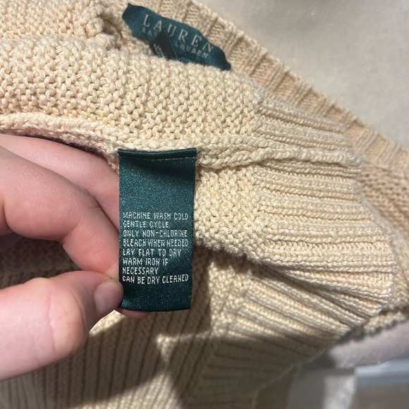 Ralph Lauren 100% Cotton Ivory Cream Boatneck Knit Sweater Size XL - Picture 5 of 8